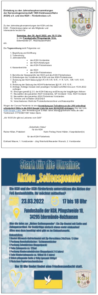 Einladung JHV