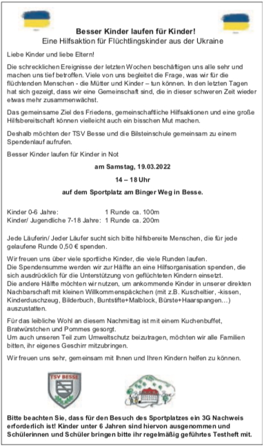 Kinder laufen für Kinder